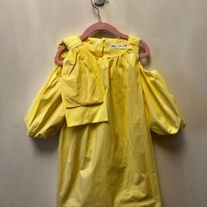 Zara Yellow Puff Sleeve Dress